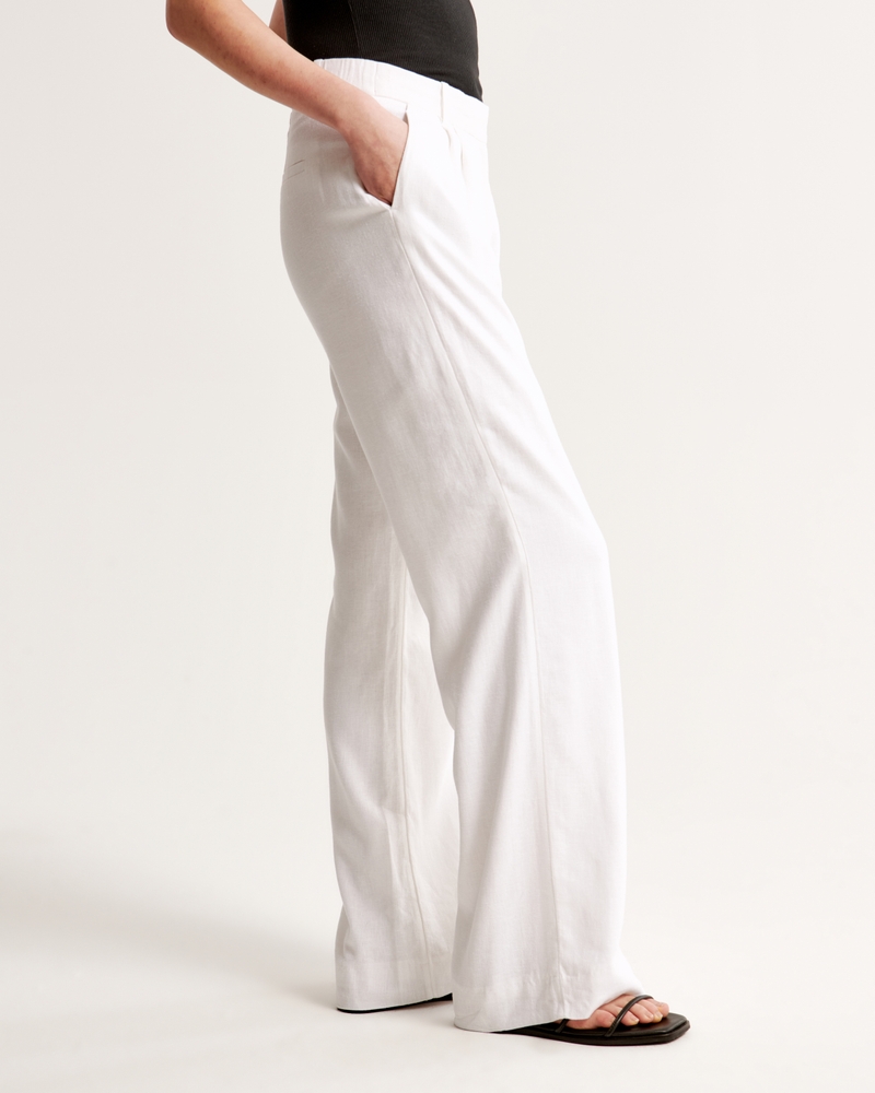 A&F Sloane Low Rise Tailored Linen-Blend Pant