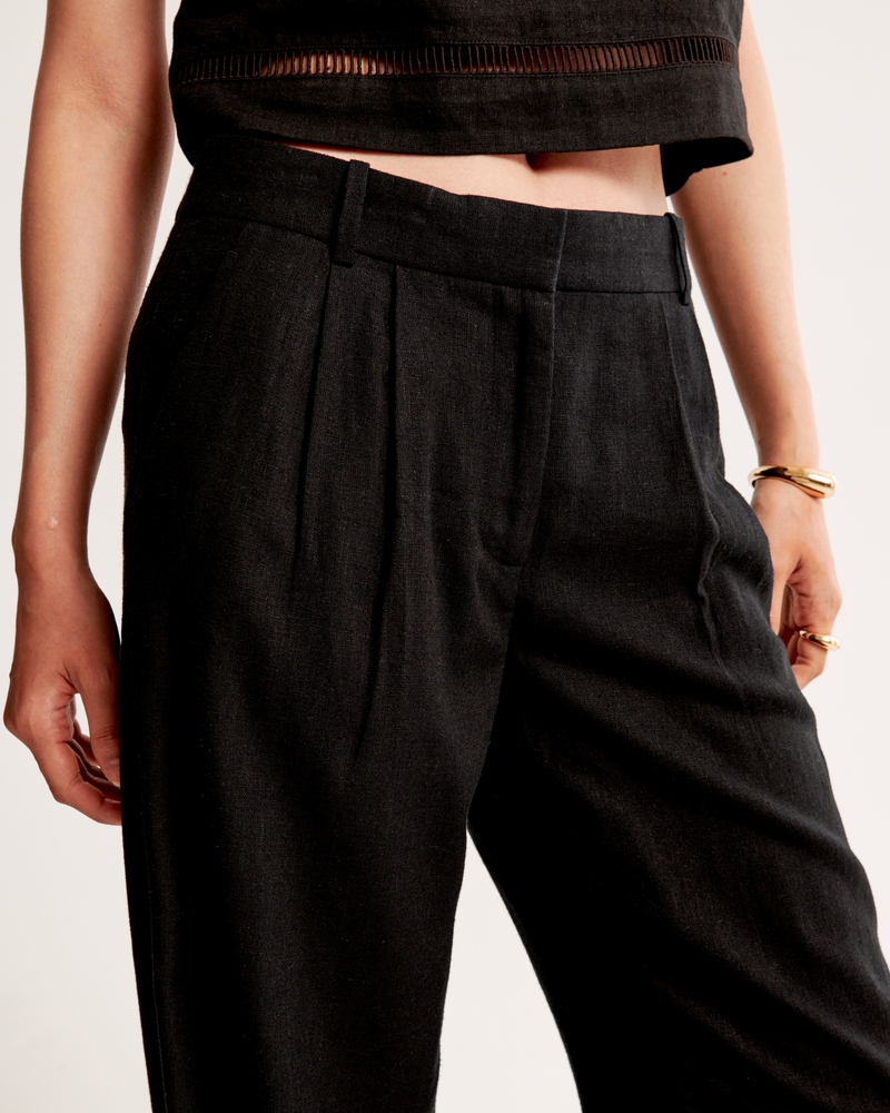 A&F Sloane Low Rise Tailored Linen-Blend Pant