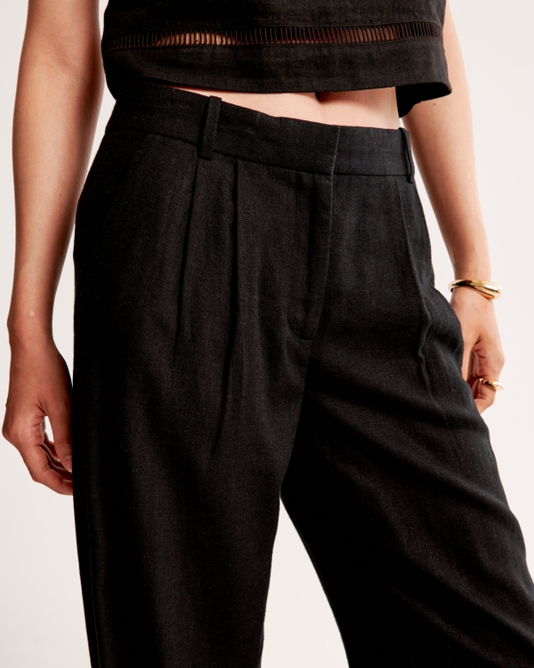 A&F Sloane Low Rise Tailored Linen-Blend Pant
