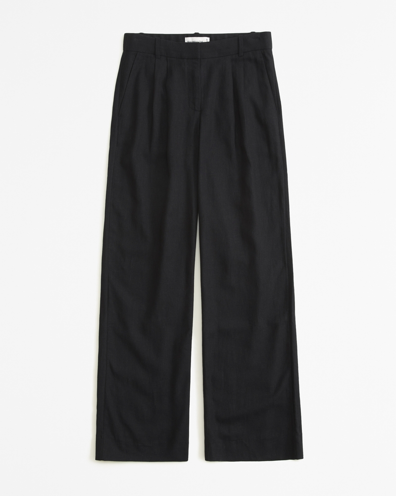 Women's A&F Sloane Low Rise Tailored Linen-Blend Pant | Women's Bottoms ...