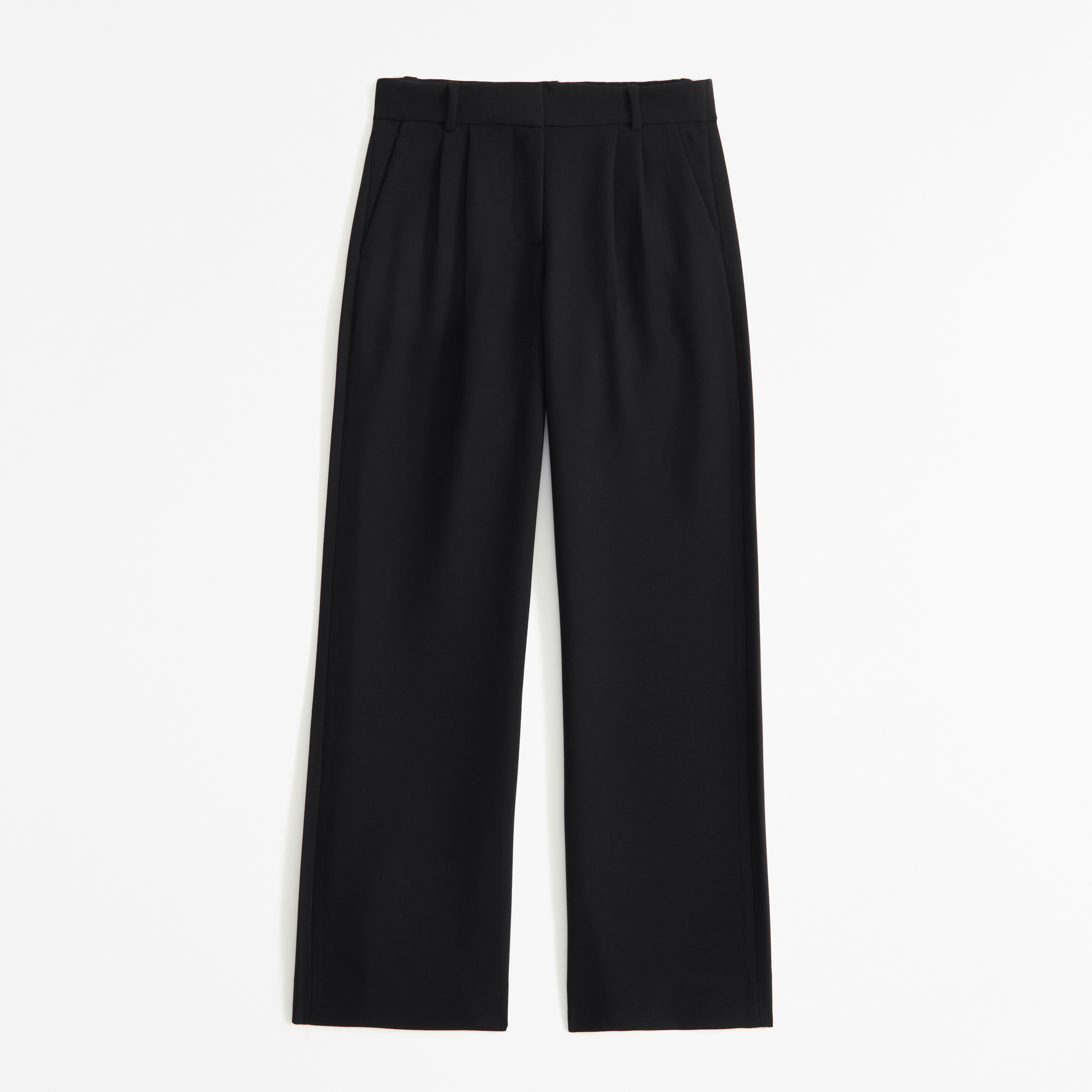 Abercrombie & Fitch A&f Sloane Low Rise Tailored Wide Leg Pant In Black