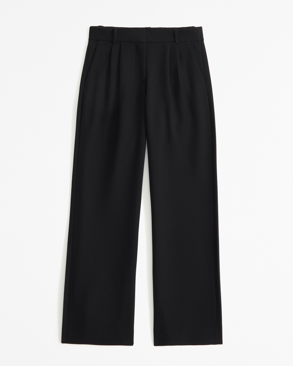 A&F Sloane Low Rise Tailored Wide Leg Pant, Black view 1
