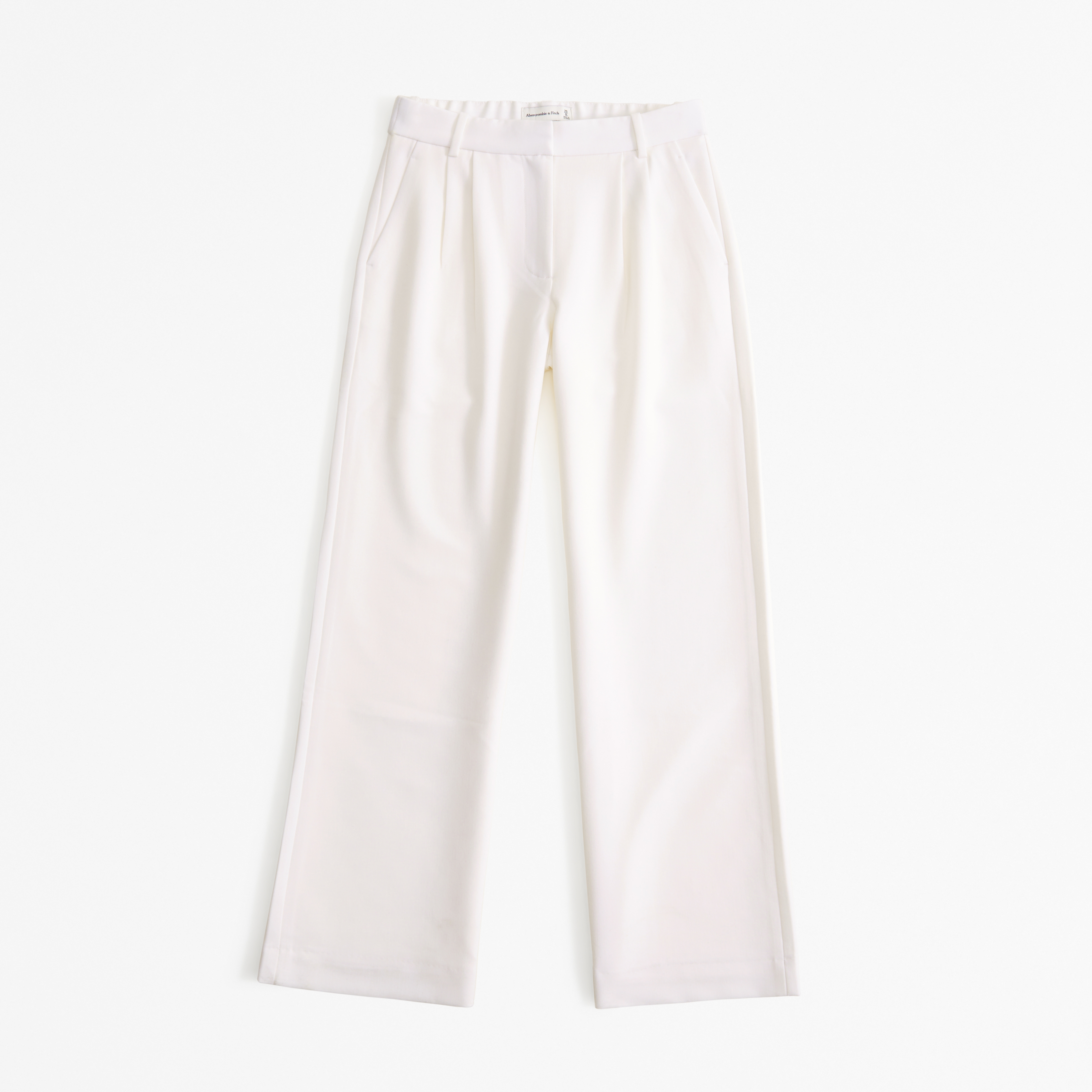 Abercrombie & Fitch A&f Sloane Low Rise Tailored Wide Leg Pant In White