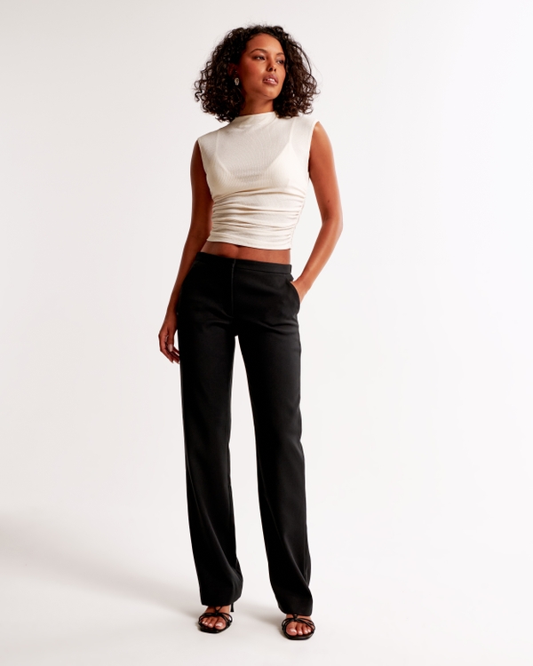 Low Rise Tailored Boot Pant, Black