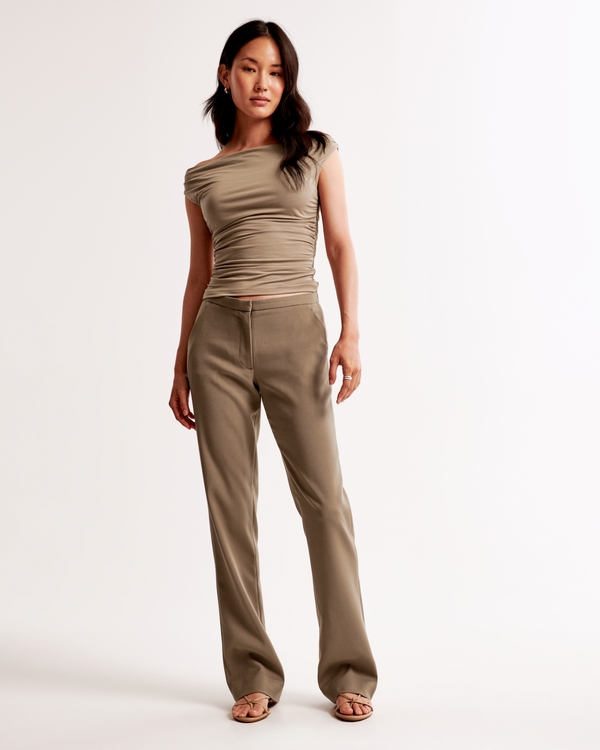 Low Rise Tailored Boot Pant, Walnut
