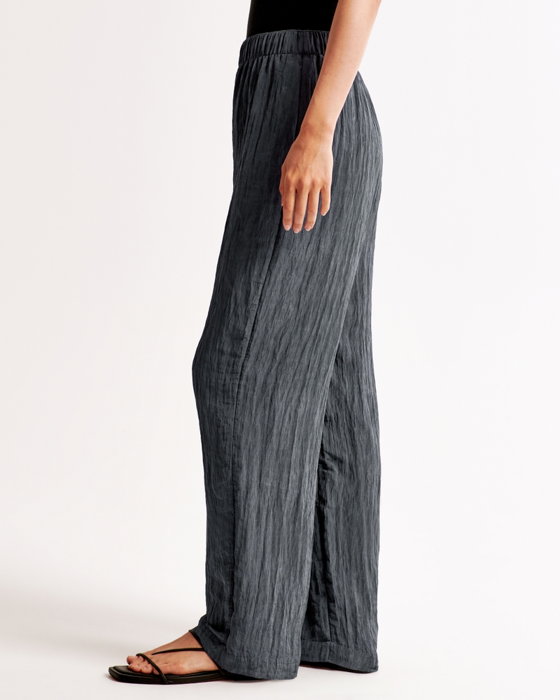Crinkle Textured Pull-On Pant