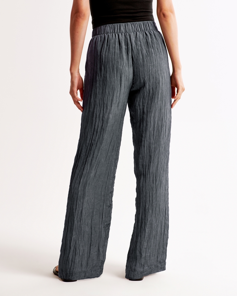Crinkle Textured Pull-On Pant