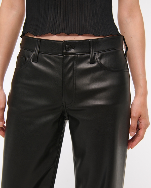 Women's Vegan Leather Low Rise Baggy Pant | Women's Clearance