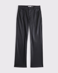Vegan Leather Low Rise Baggy Pant