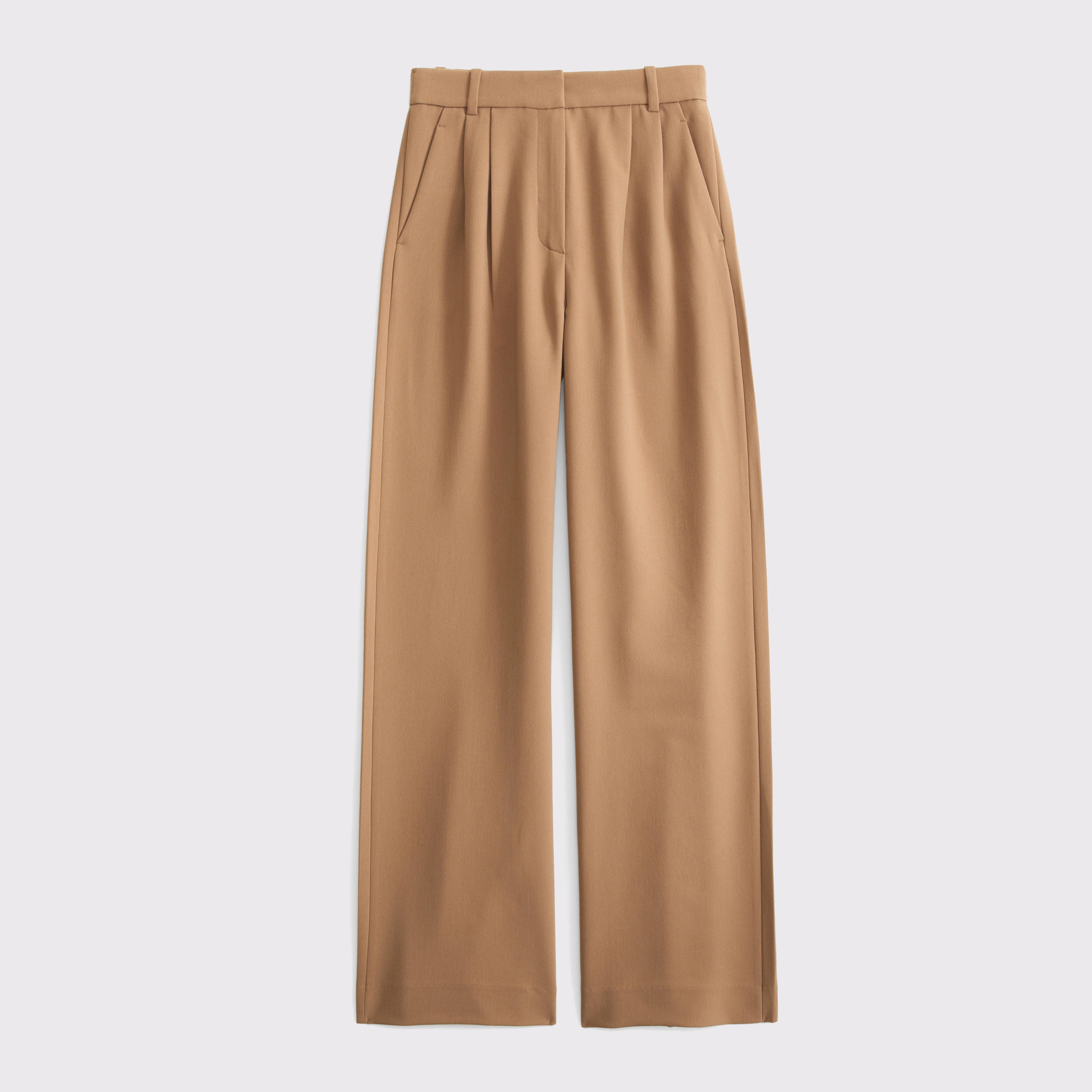 Abercrombie & Fitch A&f Sloane Tailored Wide Leg Pant In Brown