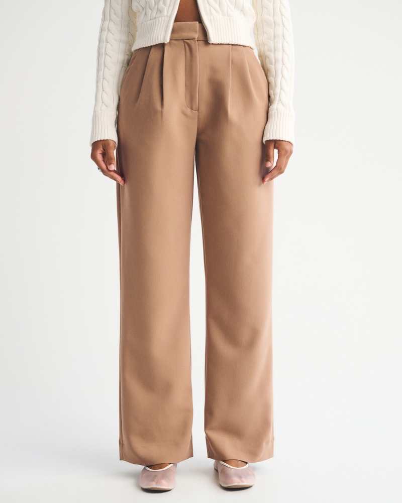 Curve Love A&F Sloane Tailored Wide Leg Pant