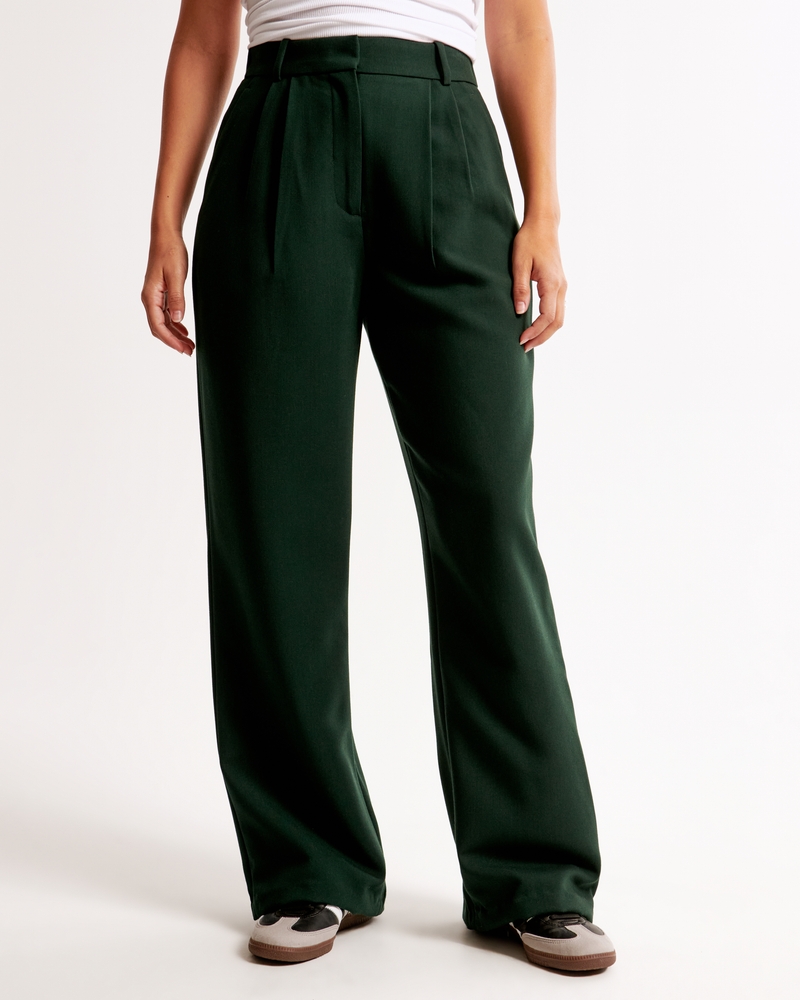 Curve Love A&F Sloane Tailored Wide Leg Pant