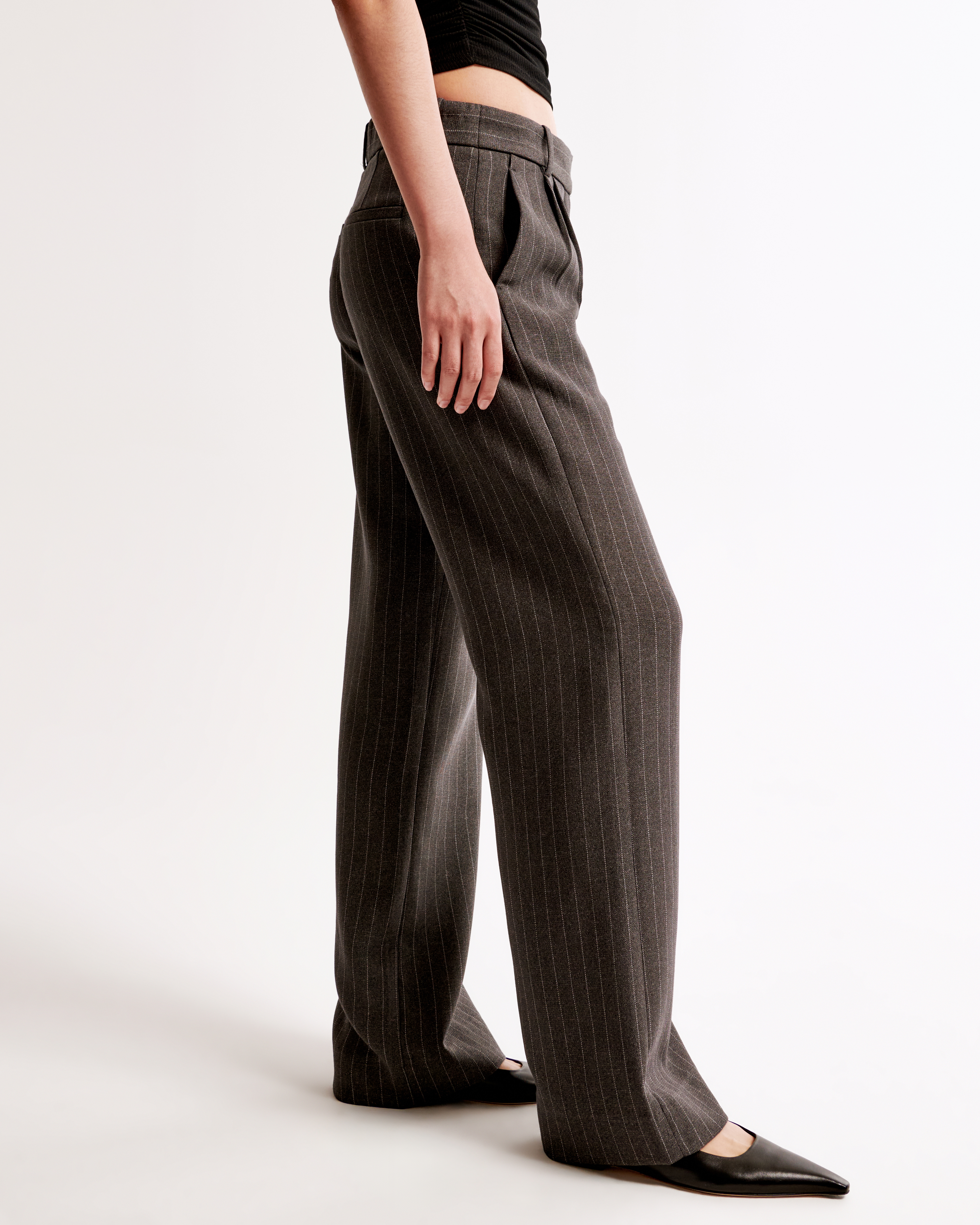 Abercrombie & Fitch A&f Sloane Low Rise Tailored Wide Leg Pant