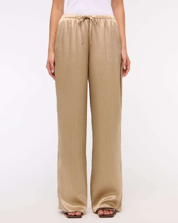 Textured Satin Pull-On Pant