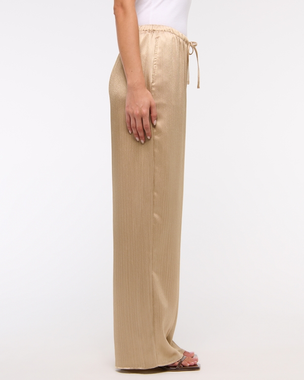 Textured Satin Pull-On Pant