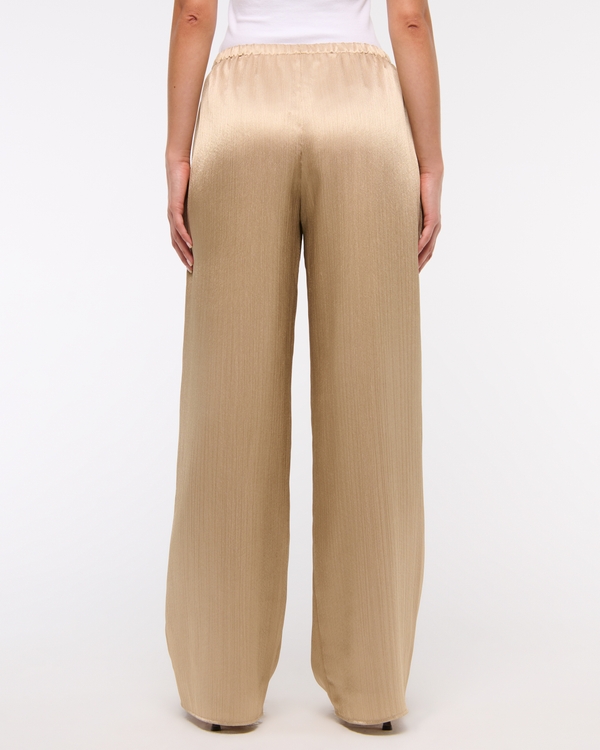 Textured Satin Pull-On Pant