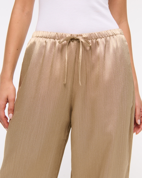 Textured Satin Pull-On Pant