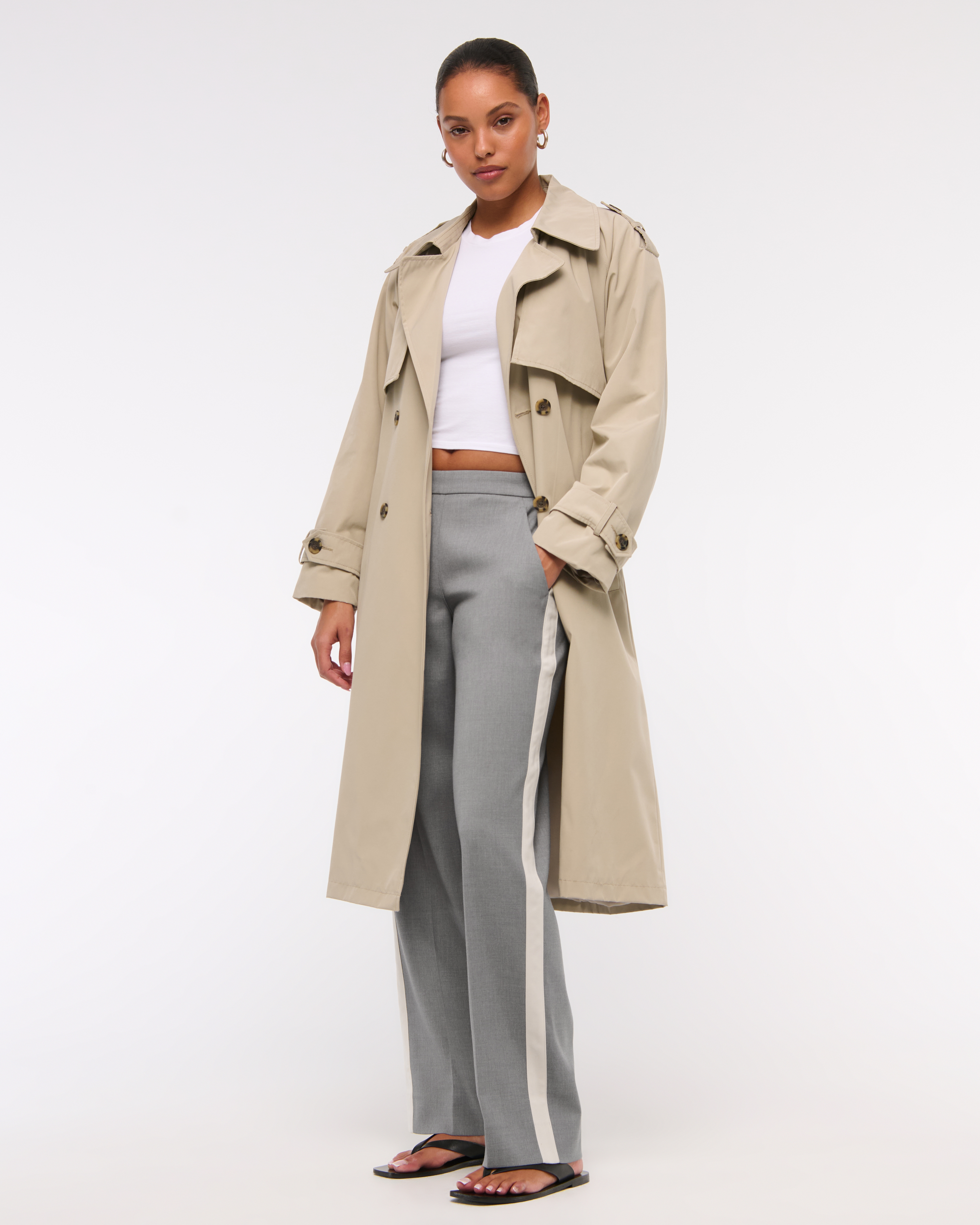 Abercrombie & Fitch Side Stripe Pull-on Pant In Gray