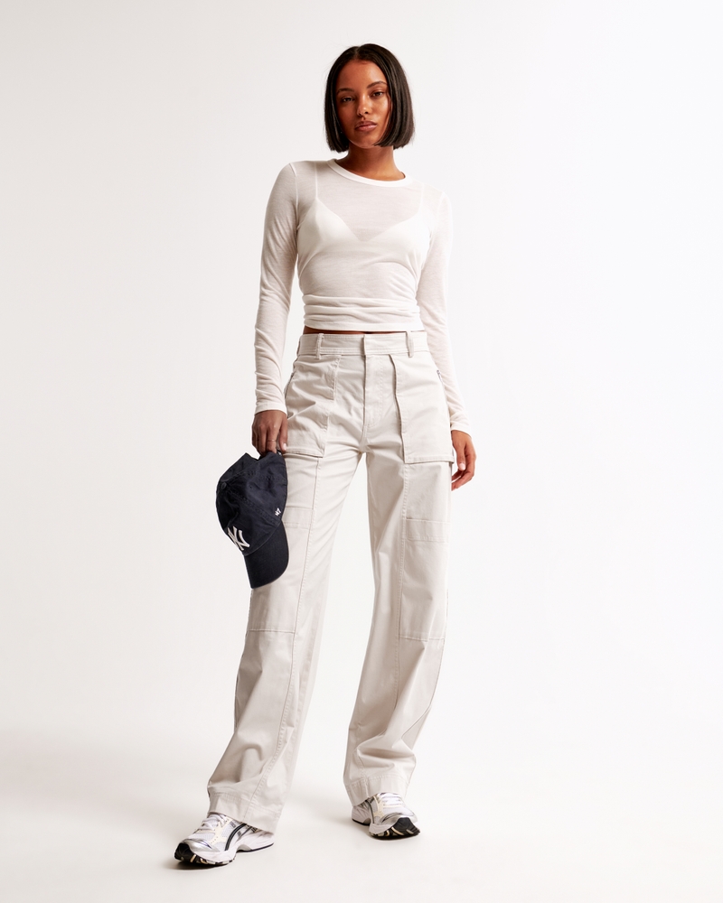 Curve Love A&F Sloane Tailored Wide Leg Pant