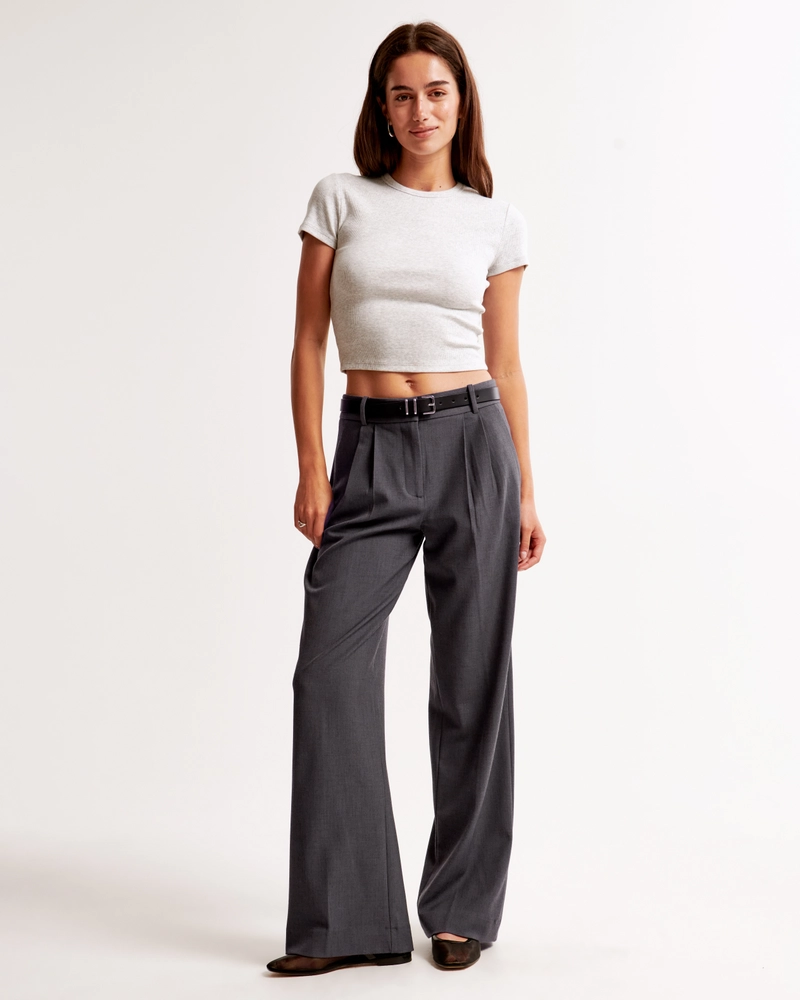 A&F Sloane Low Rise Tailored Wide Leg Pant