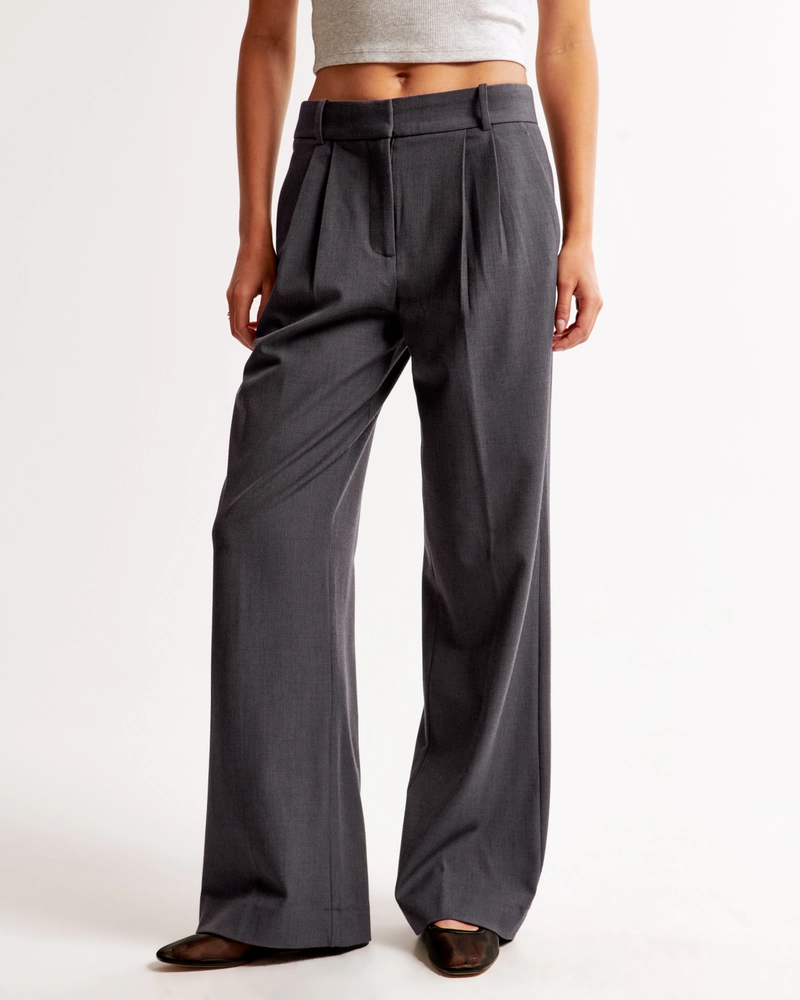 A&F Sloane Low Rise Tailored Wide Leg Pant