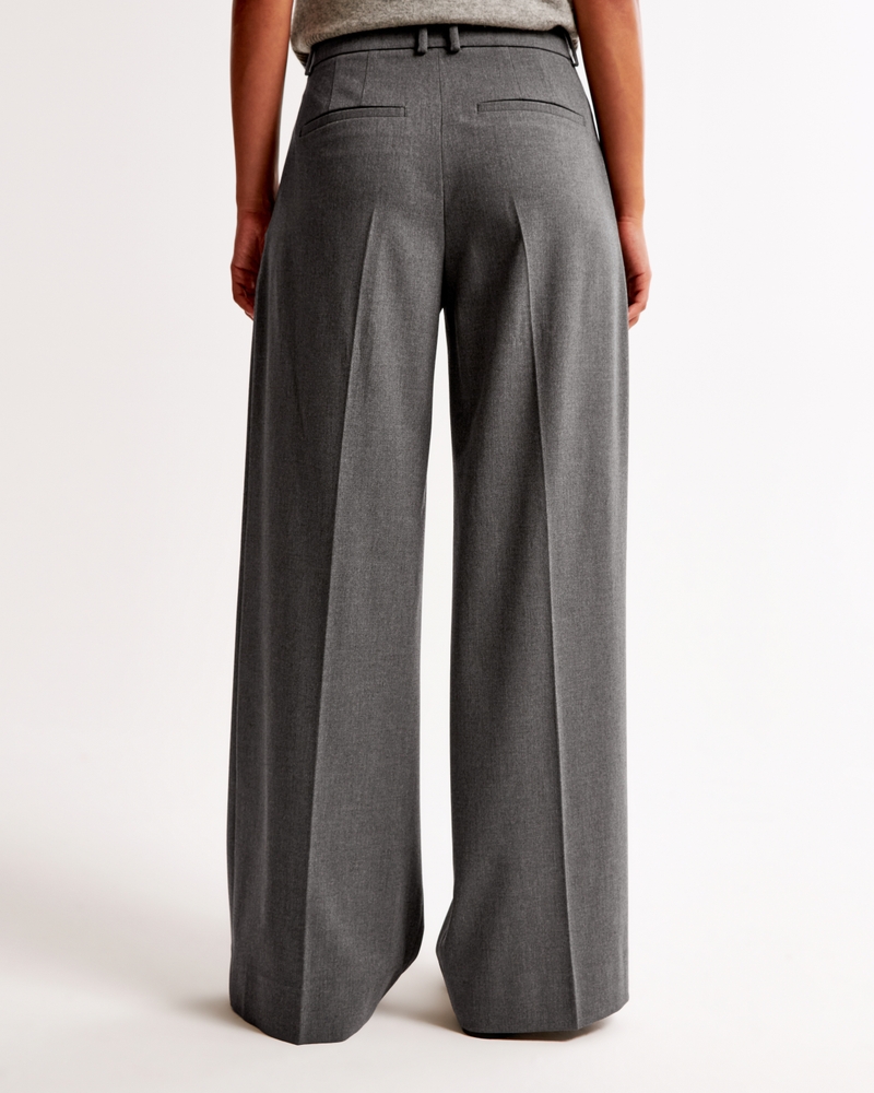 Mid Rise Tailored Wide Leg Pant