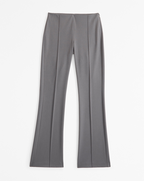 Low Rise Pintuck Tailored Boot Pant, Gray