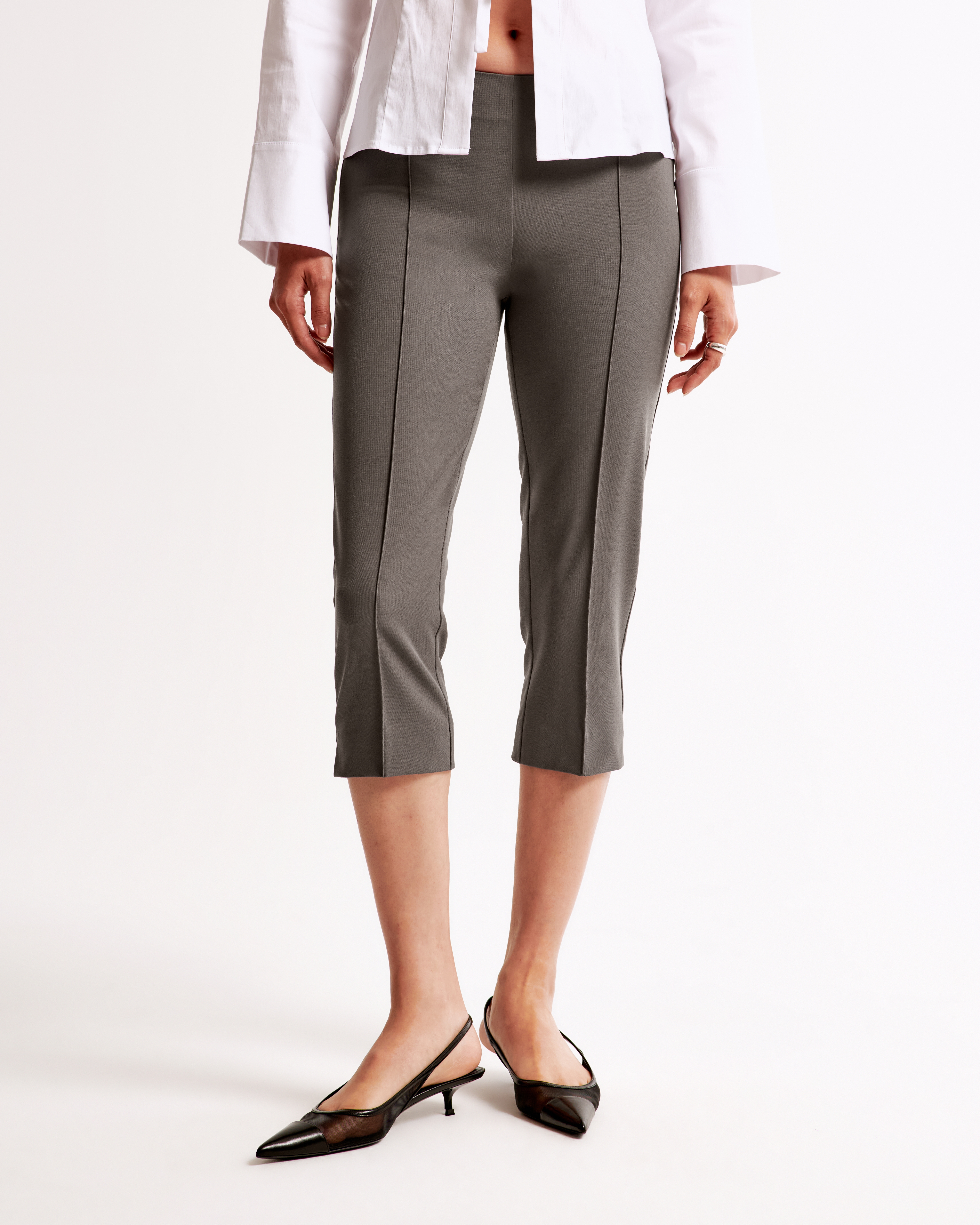【COLOR iN ID】Pintuck Wide Capri Pants Front Pintuck Wide Leg Pants | Pagani
