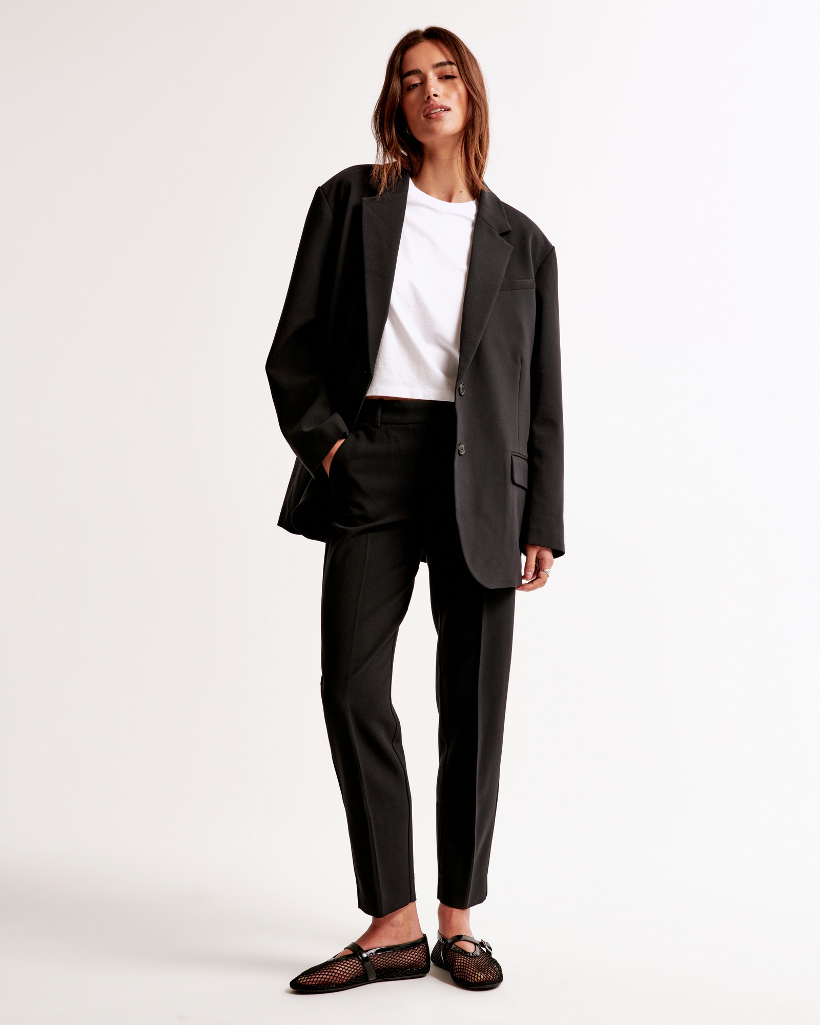 Mid Rise Tailored Ankle Pant