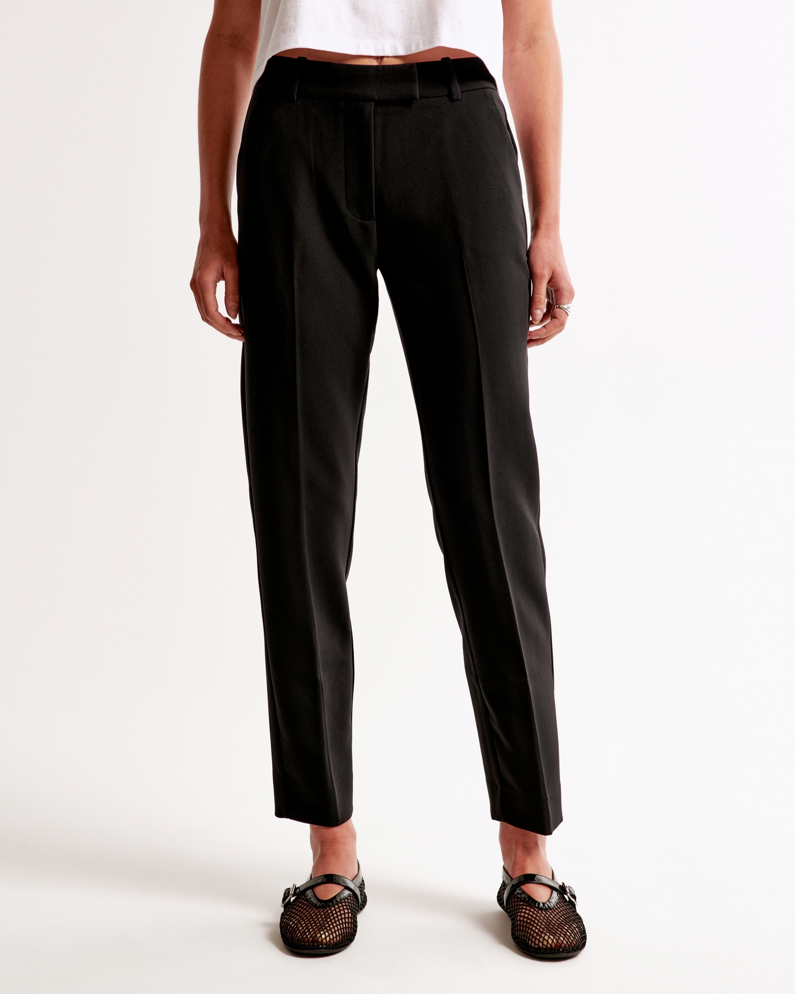 Mid Rise Tailored Ankle Pant