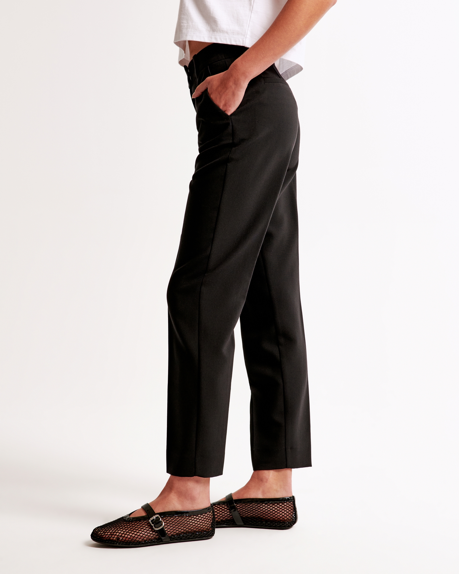 Mid Rise Tailored Ankle Pant