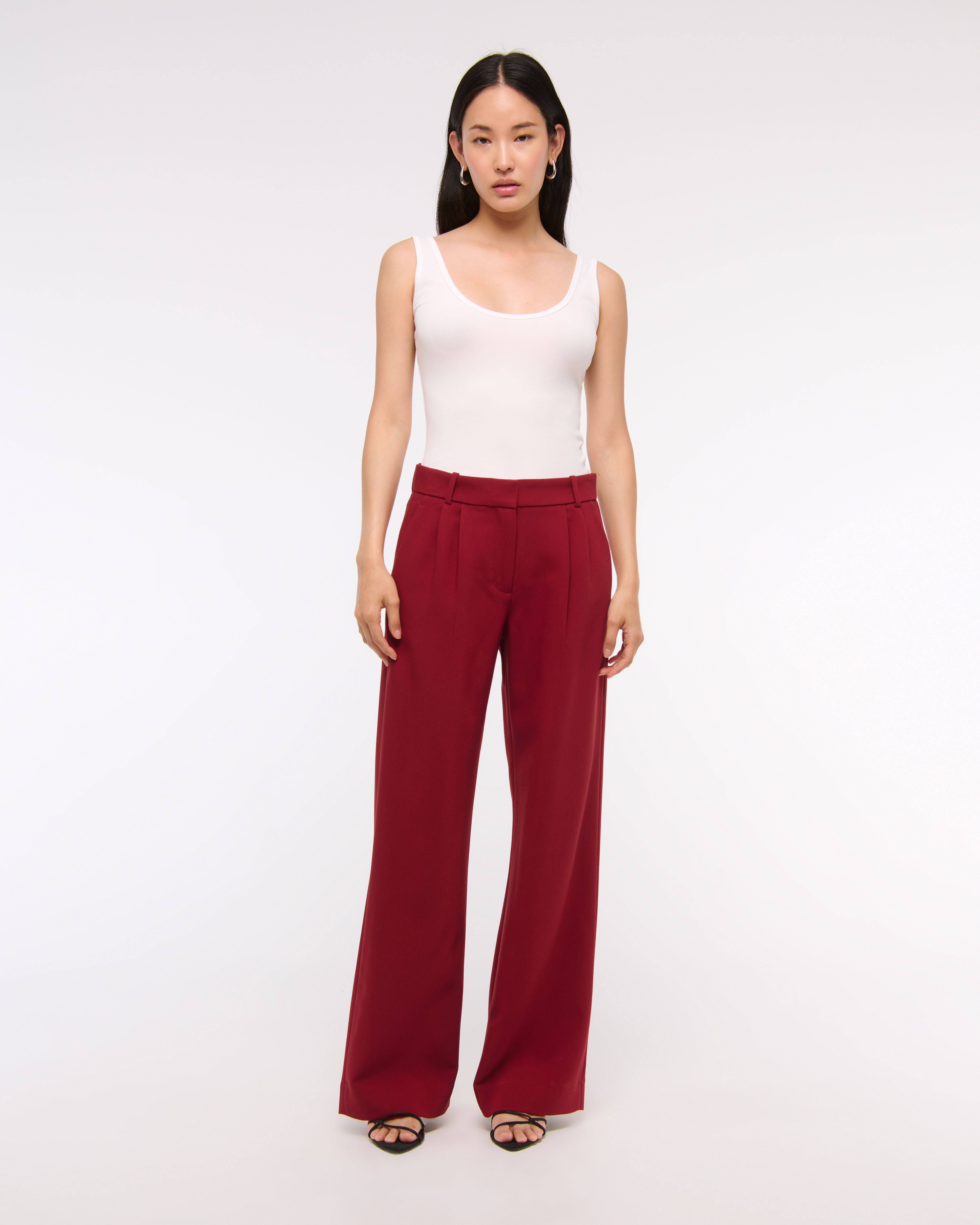 Abercrombie & Fitch A&f Sloane Low Rise Tailored Wide Leg Pant