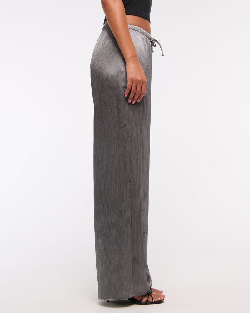 Textured Satin Pull-On Pant