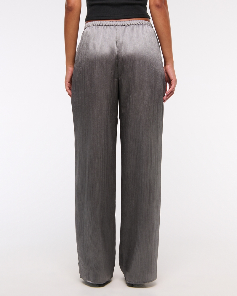 Textured Satin Pull-On Pant