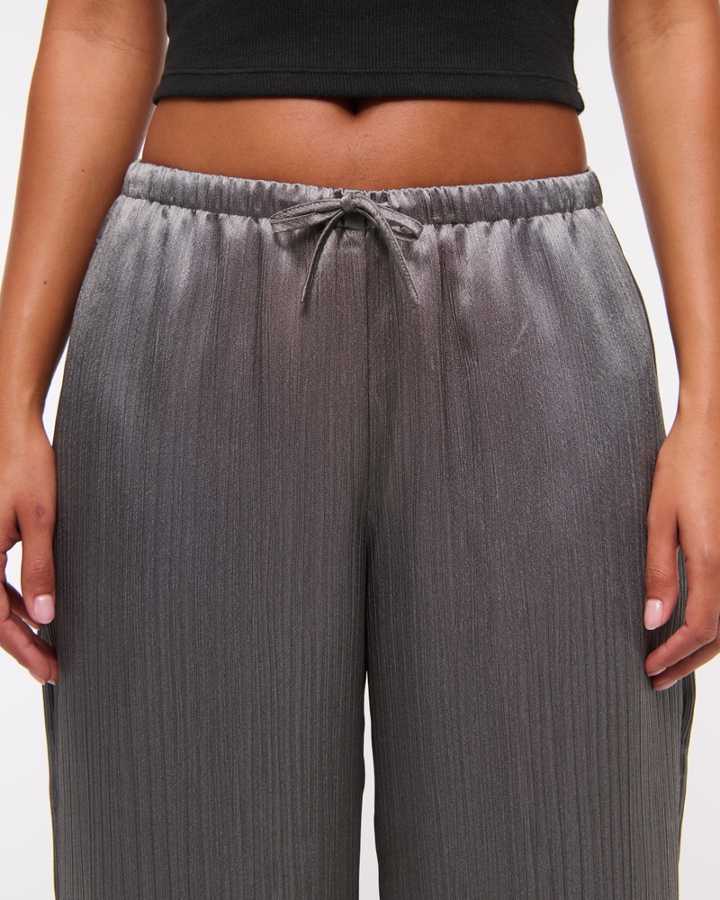 Textured Satin Pull-On Pant