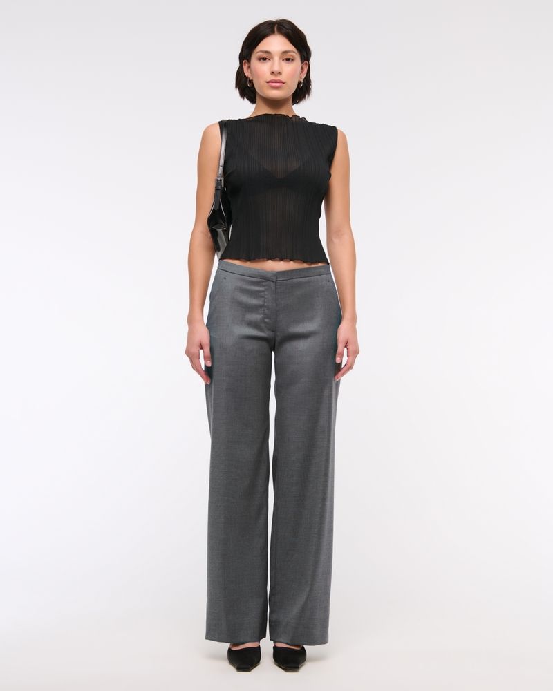 Women's Low Rise Clean Tailored Wide Leg Pant Women's Clearance