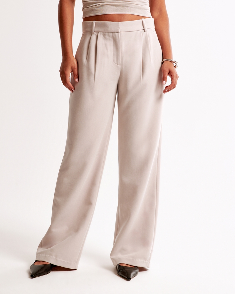 Women's Curve Love A&F Sloane Low Rise Tailored Wide Leg Pant