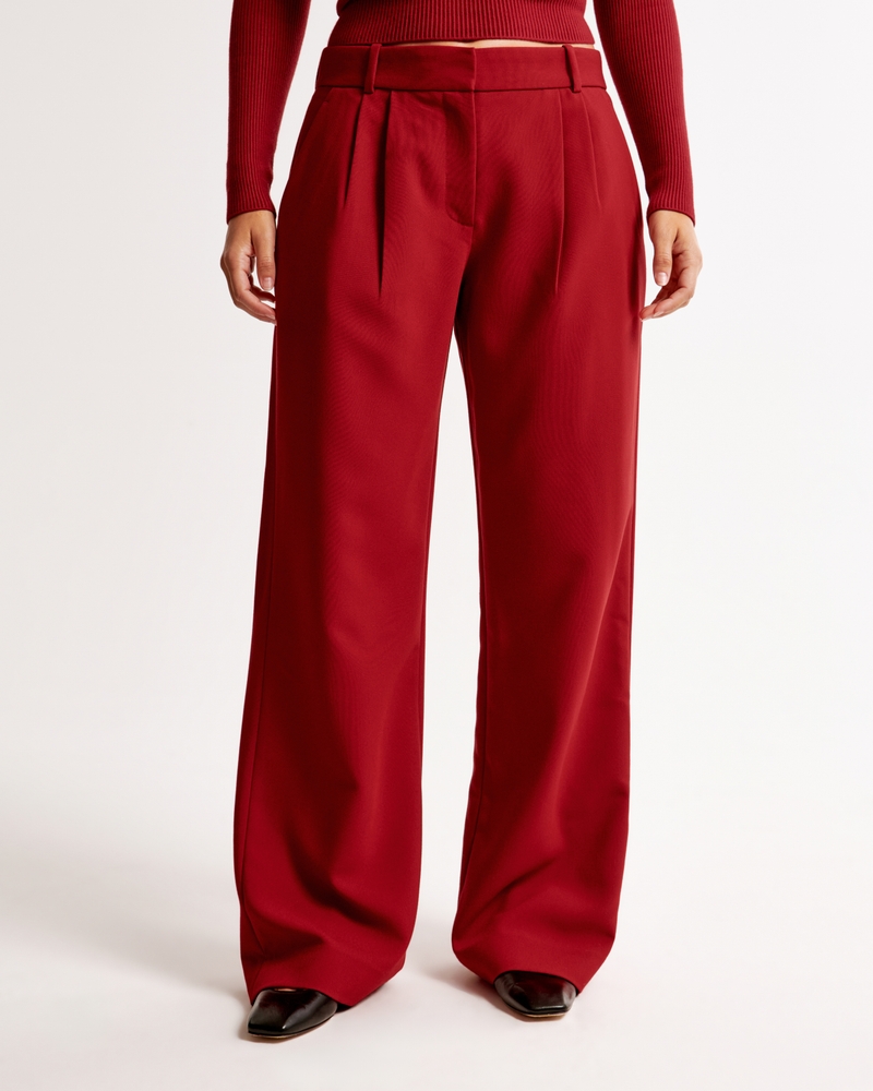 Curve Love A&F Sloane Low Rise Tailored Wide Leg Pant