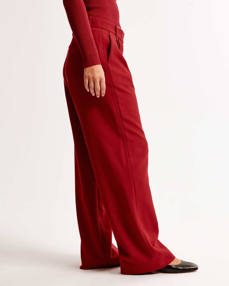 Curve Love A&F Sloane Low Rise Tailored Wide Leg Pant