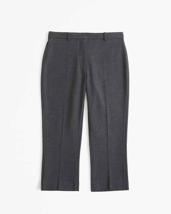 Mid Rise Tailored Capri Pant, Dark Gray view 1