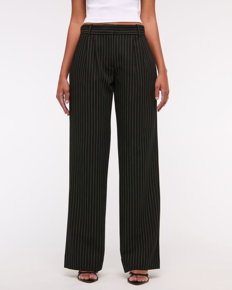 Curve Love A&F Sloane Low Rise Tailored Wide Leg Pant