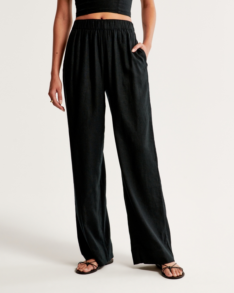 Linen Blend Pull-On Pant