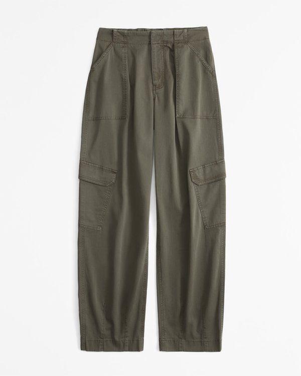 Mid Rise Barrel Cargo Pant, Grape Leaf view 1