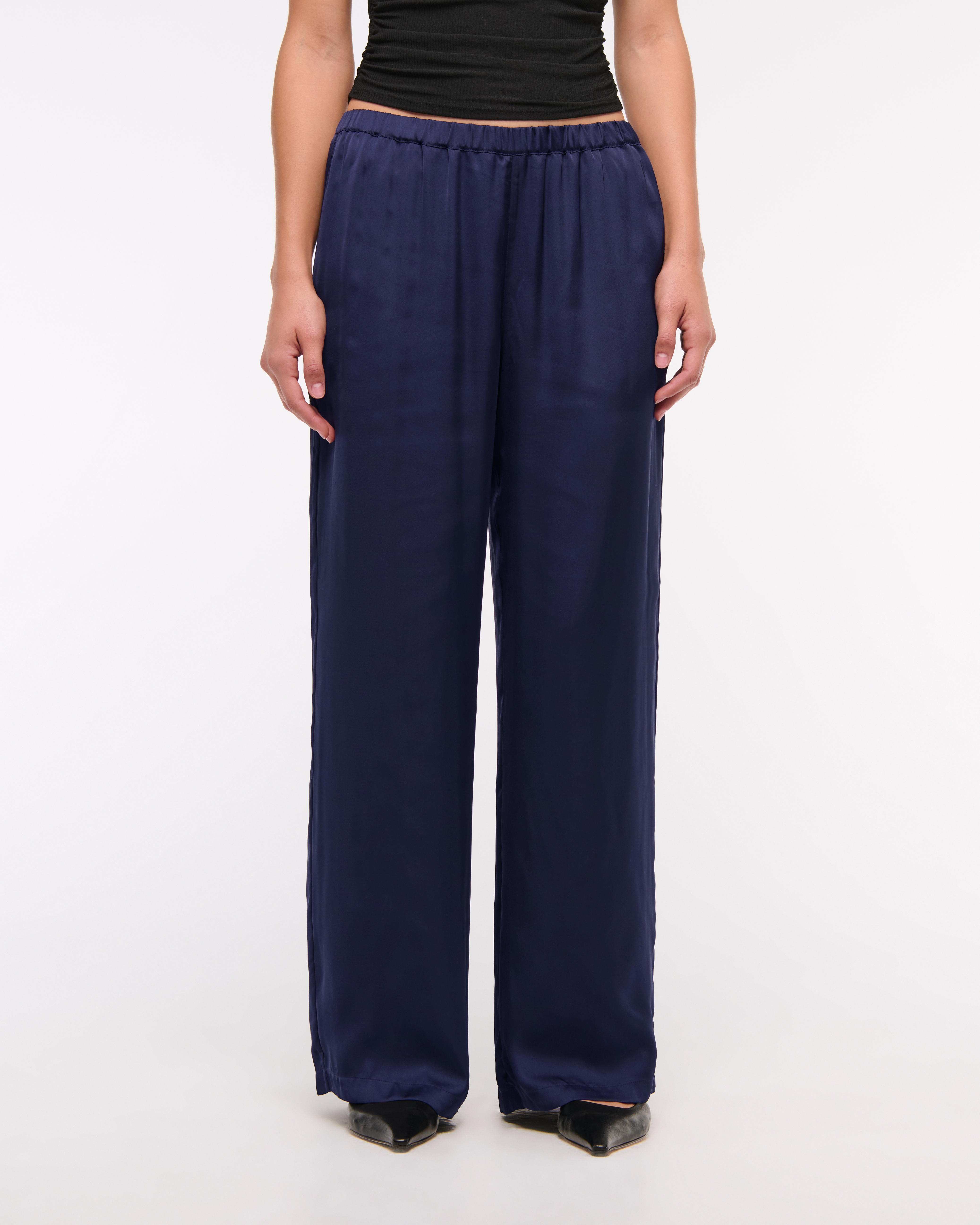パンツ PLAIN Blue Tailored Pants in Satin Woman (35144331 NOTTEAC) Peppermayo-09-05-24-72-