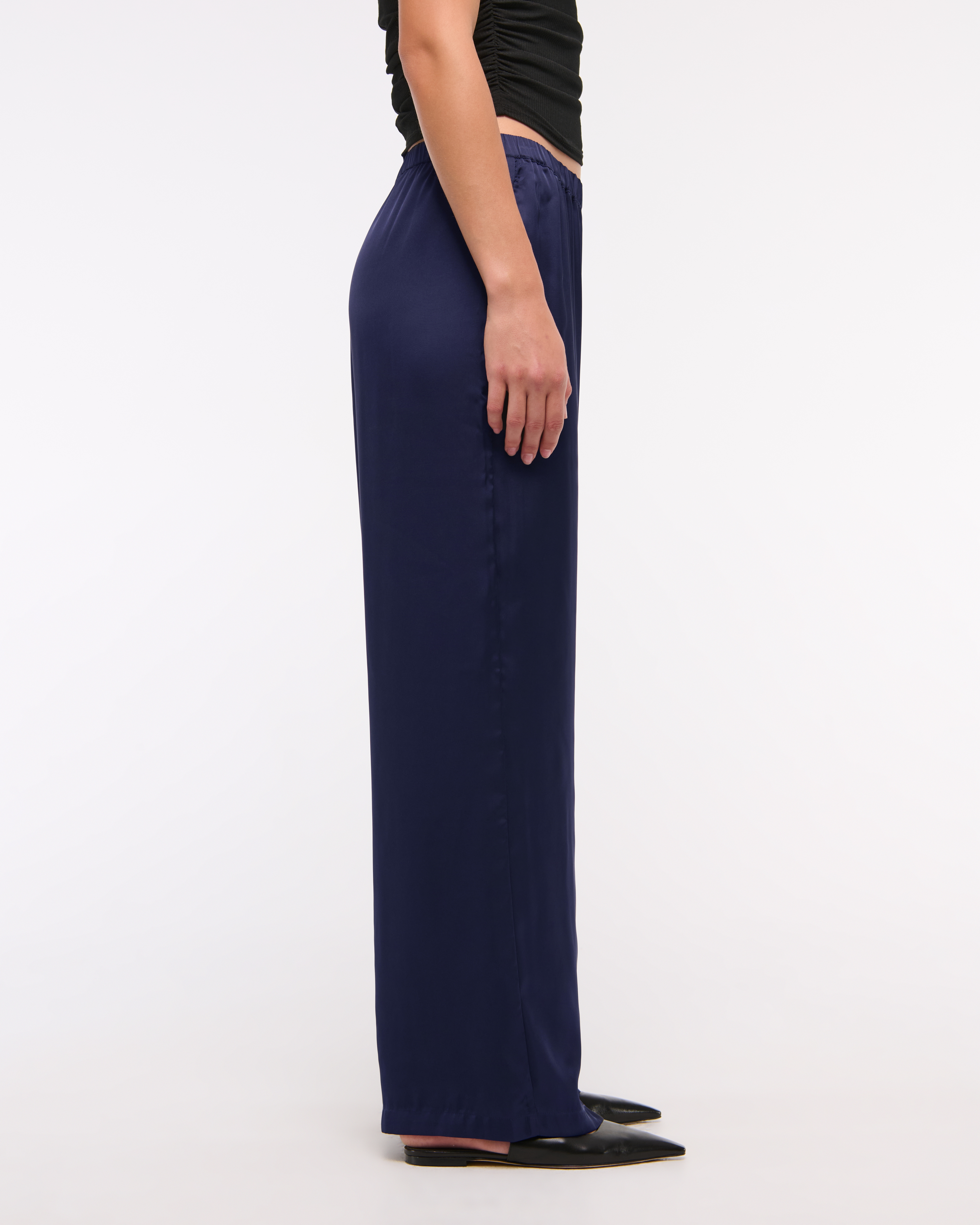 パンツ PLAIN Blue Tailored Pants in Satin Woman (35144331 NOTTEAC) Peppermayo-09-05-24-72-