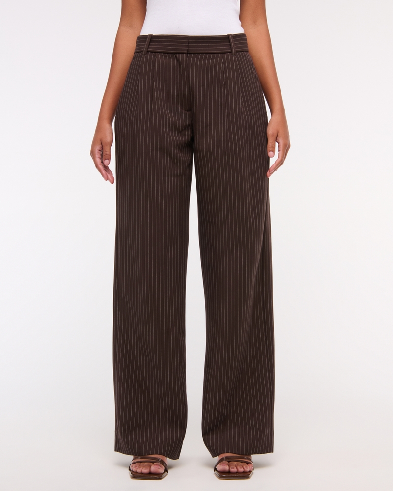 Curve Love A&F Sloane Low Rise Tailored Wide Leg Pant