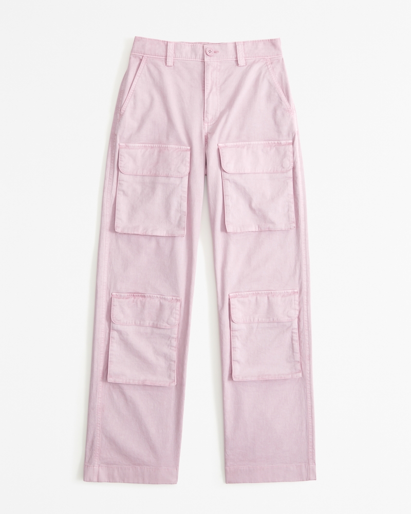  Women's Cargo Pink Pants High Waisted Wide Leg Hiking Pants  Straight Leg Lightweight Baggy Pants with Pockets, Pink, Small : Clothing,  Shoes & Jewelry