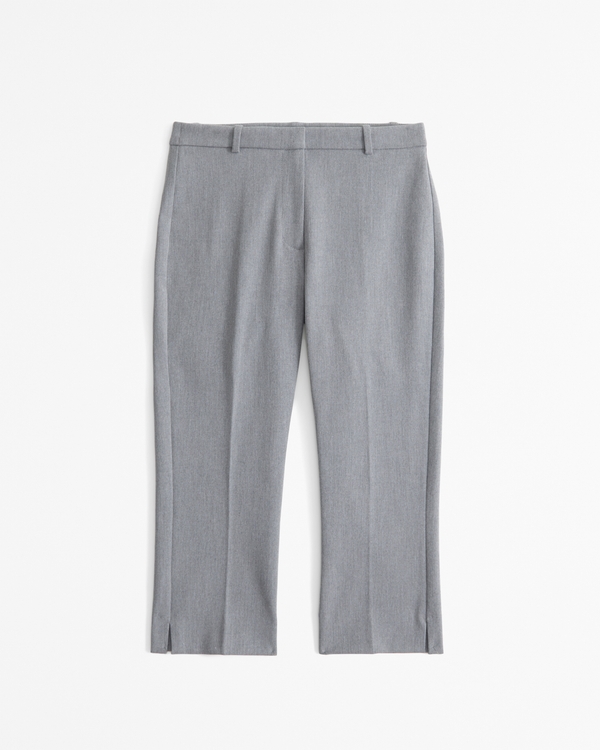 Mid Rise Tailored Capri Pant, Gray view 1