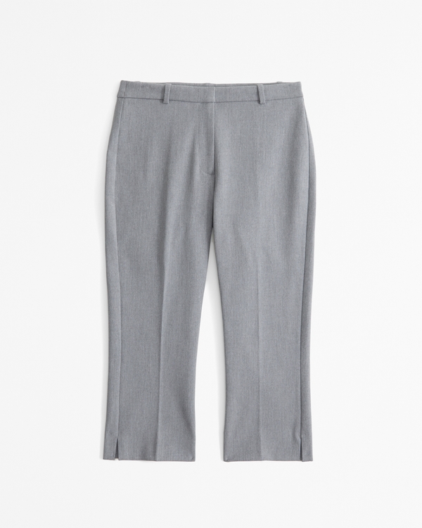 Curve Love Mid Rise Tailored Capri Pant, Gray view 1