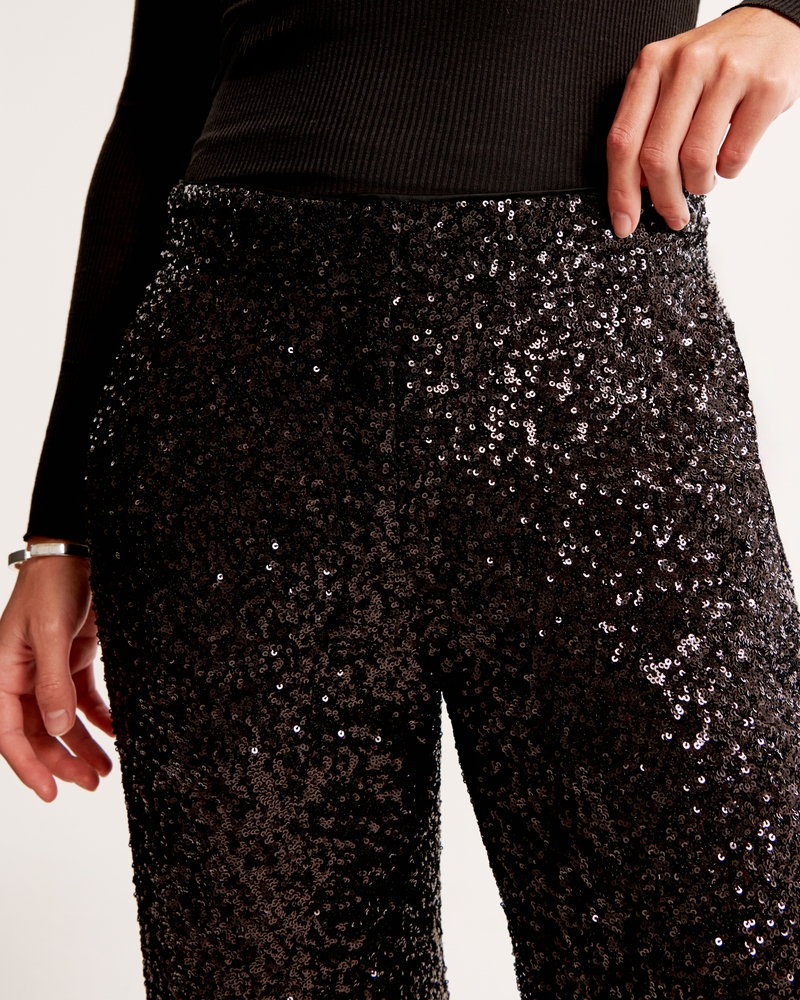 Low Rise Sequin Wide Leg Pant